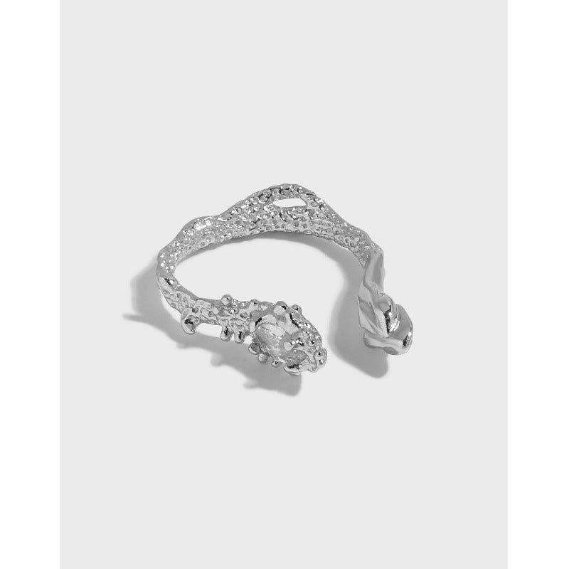 Lovcia Gold CZ Branch Flower 925 Sterling Silver Earring-Earrings-Yellow Gold (Single)-Yellow Gold (Single)