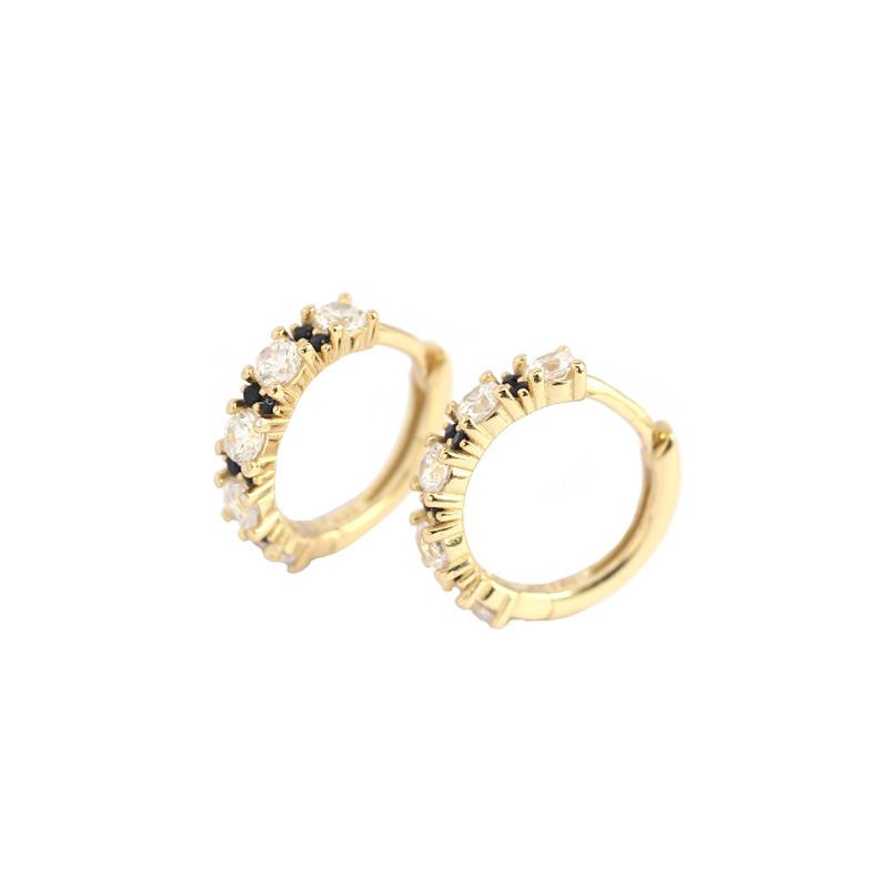 Lovcia Gold CZ Mini Huggie Hoop Earrings 13mm 925-Earrings-Yellow Gold-Yellow Gold