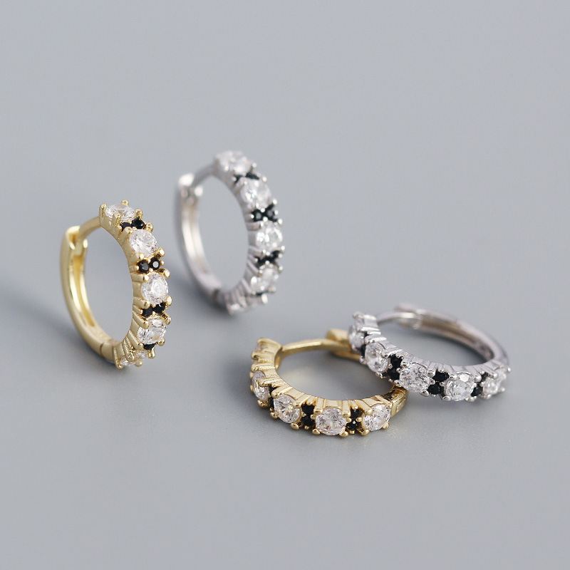 Lovcia Gold CZ Mini Huggie Hoop Earrings 13mm 925-Earrings-Yellow Gold-Yellow Gold