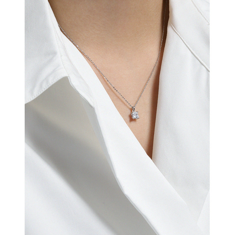 Lovcia Gold CZ Pendant Necklace 18K Gold Plated Chain 400mm-Necklaces-Yellow Gold-Yellow Gold
