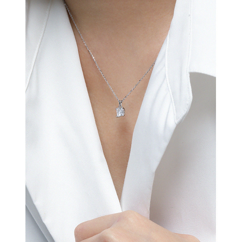 Lovcia Gold CZ Pendant Necklace 18K Gold Plated Chain 400mm-Necklaces-Yellow Gold-Yellow Gold