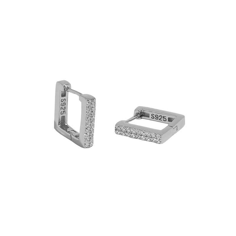 Lovcia Gold CZ Square Hoop Earrings 925 Sterling Silver-Earrings-Yellow Gold-Yellow Gold