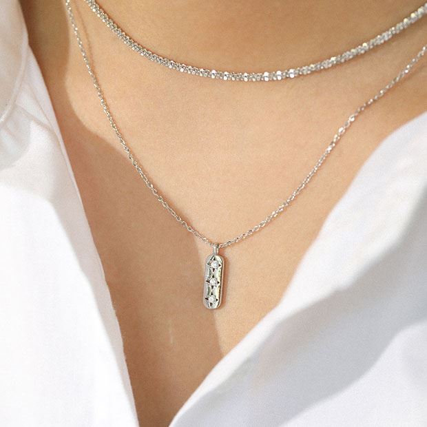 Lovcia Gold CZ Star Tag Necklace 18K Gold Plated 380mm-Necklaces-Yellow Gold-Yellow Gold