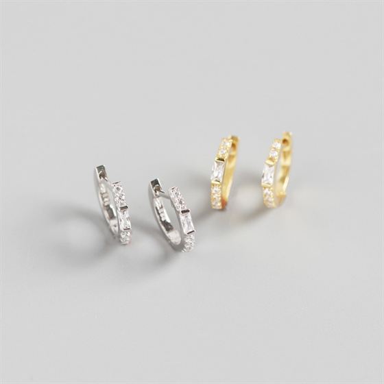 Lovcia Gold CZ Sterling Silver Leverback Earrings Women-Earrings-Yellow Gold-Yellow Gold