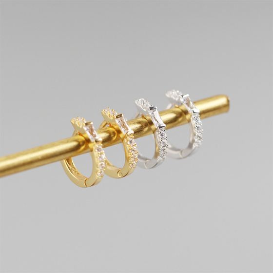 Lovcia Gold CZ Sterling Silver Leverback Earrings Women-Earrings-Yellow Gold-Yellow Gold