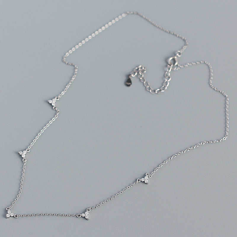 Lovcia Gold CZ Three Leaf Clover Necklace 925 Silver-Necklaces-Yellow Gold-Yellow Gold