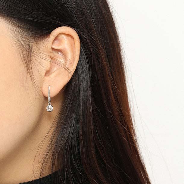 Lovcia Gold CZ U Shape Stud Earrings 17.4mm 8.7mm Plated-Earrings-Yellow Gold-Yellow Gold