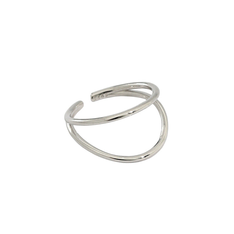 Lovcia Gold Double Layers Open Ring 925 Sterling Silver-Rings-Yellow Gold-Yellow Gold