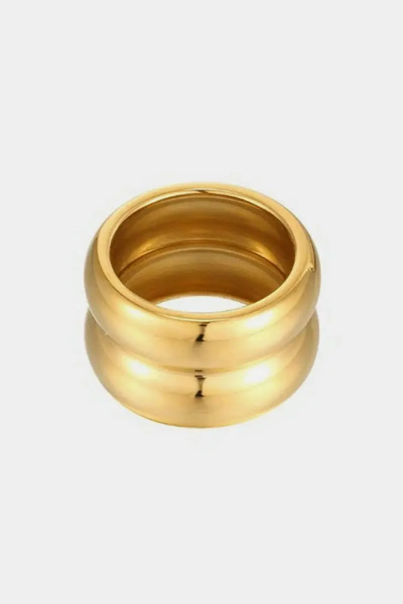 Lovcia Gold Double Ridge Ring-Rings-Gold-6-Gold