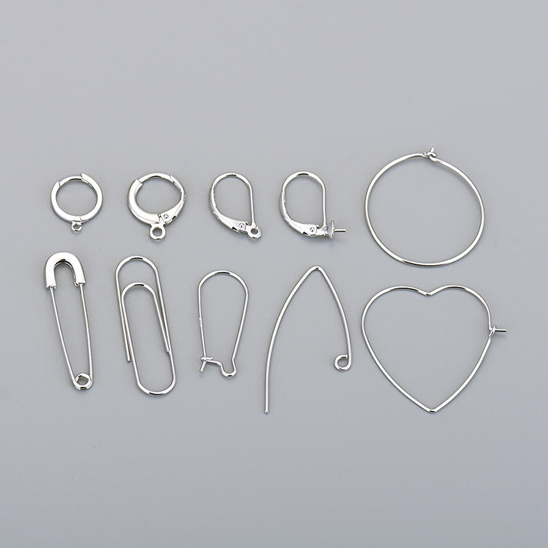 Lovcia Gold Earring Hoops DIY Settings Kit Heart Charms-Jewelry Making Kits-#10 & Yellow Gold-#10 & Yellow Gold