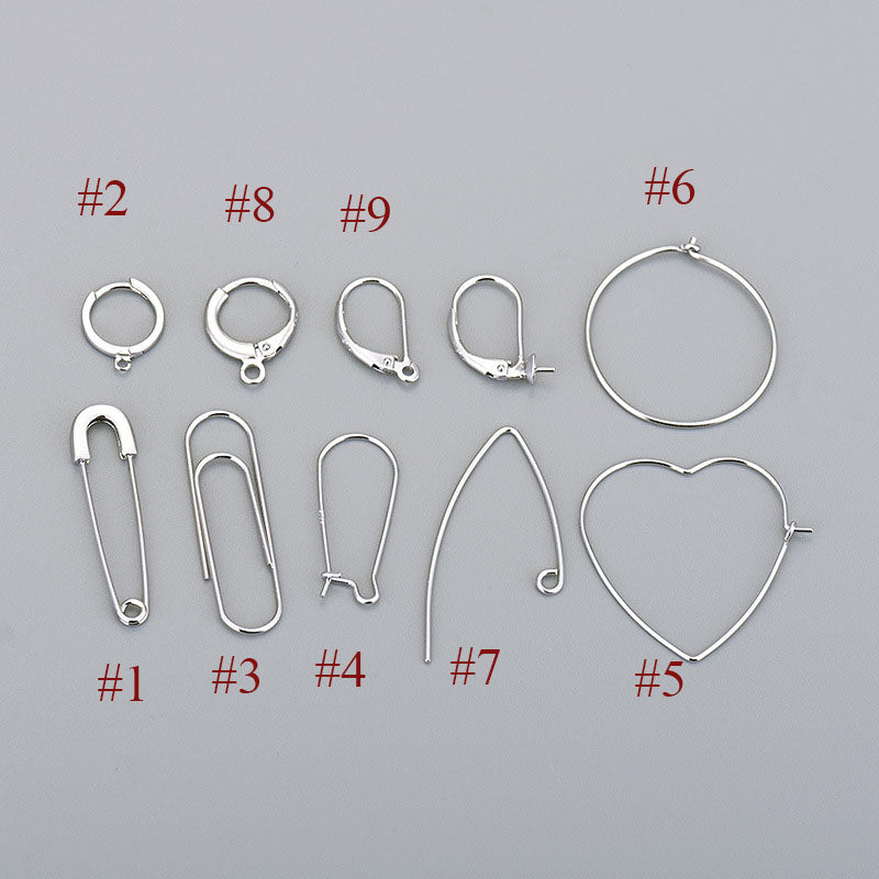 Lovcia Gold Earring Hoops DIY Settings Kit Heart Charms-Jewelry Making Kits-#10 & Yellow Gold-#10 & Yellow Gold