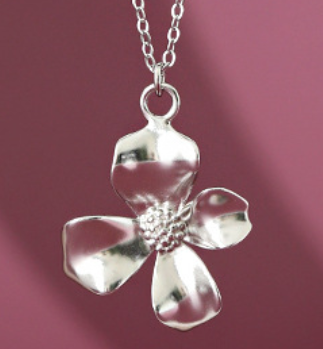 Lovcia Gold Flower Necklace 925 Sterling Silver 22x29mm-Necklaces-Silver-