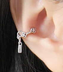 Lovcia Gold Four Leaf Clover Waterdrop Earring 9mm 925-Earrings-Rhodium-
