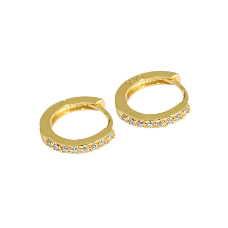 Lovcia Gold Geometry CZ Circle 925 Sterling Silver Hoops 6mm-Earrings-Yellow Gold-#13mm-Yellow Gold