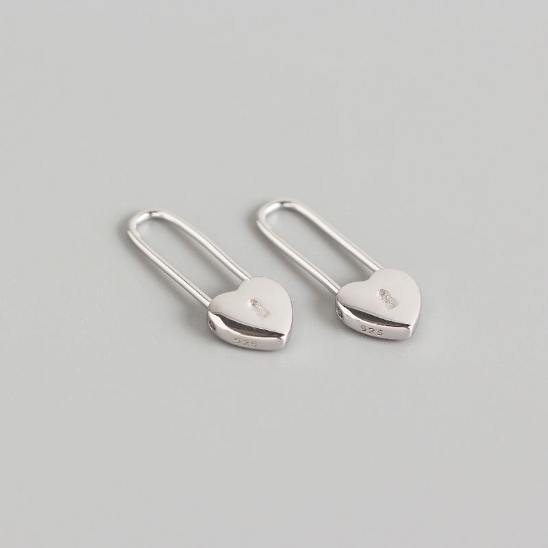 Lovcia Gold Heart Lock Hoop Earrings 24mm 9.2mm Gold Tone-Earrings-Yellow Gold-Yellow Gold