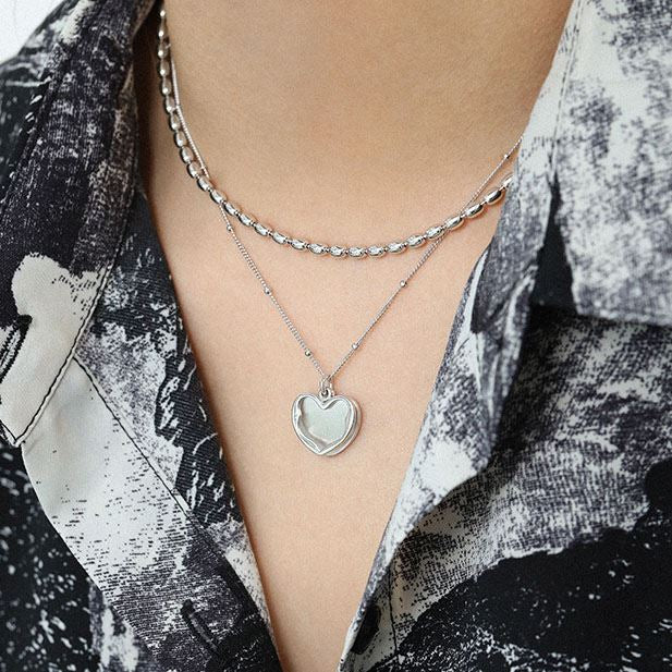 Lovcia Gold Heart Pendant Necklace 16mm 18K Gold Plated-Necklaces-Yellow Gold-