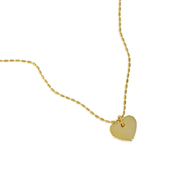 Lovcia Gold Heart Pendant Necklace 18K Gold Plated 925-Necklaces-Yellow Gold-Yellow Gold