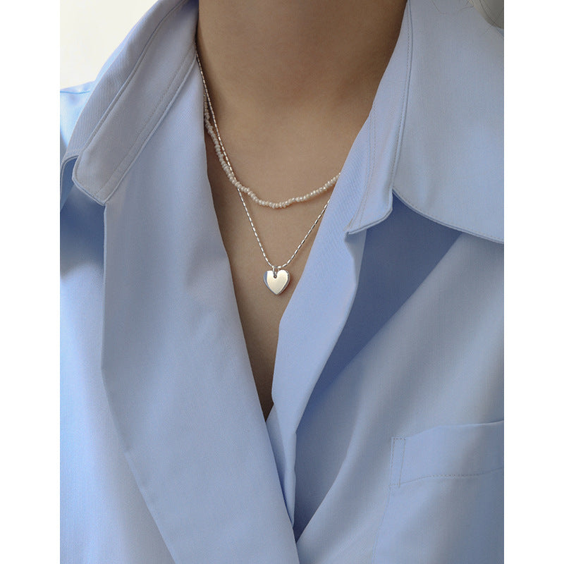 Lovcia Gold Heart Pendant Necklace 18K Gold Plated 925-Necklaces-Yellow Gold-Yellow Gold
