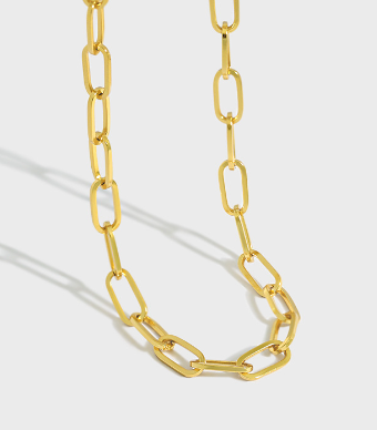 Lovcia Gold Hollow Chain 925 Sterling Silver Necklace 370mm-Necklaces-Yellow Gold-Yellow Gold