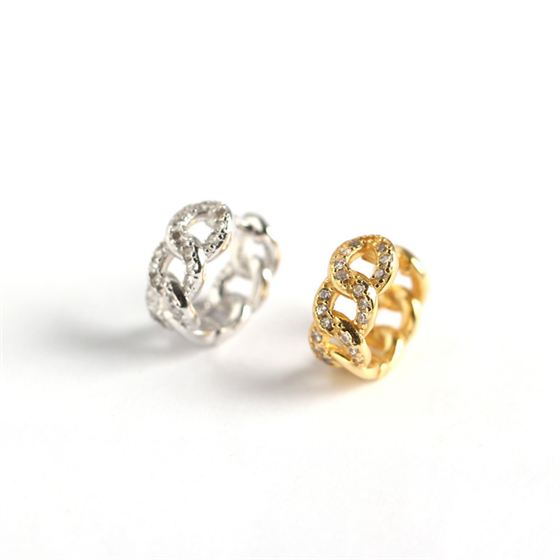 Lovcia Gold Hollow Chain CZ Leverback Earrings 925-Earrings-Yellow Gold-Yellow Gold