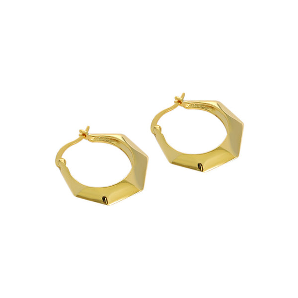 Lovcia Gold Hollow Hexagon Hoop Earrings S925 17mm 20mm-Earrings-Yellow Gold-20mm-Yellow Gold