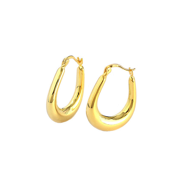 Lovcia Gold Hoop Earrings 18K Plated 925 Silver 25.5mm-Earrings-Yellow Gold-Yellow Gold