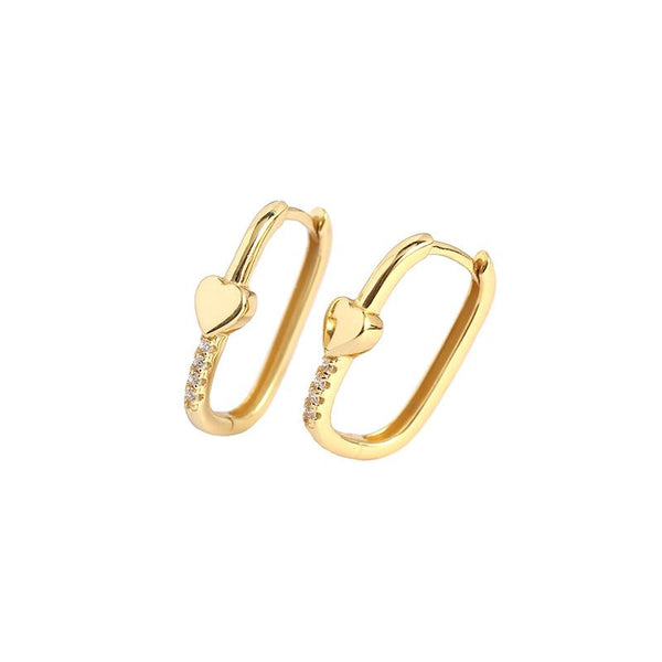 Lovcia Gold Hoop Earrings Heart CZ Crescent Moon 925-Earrings-Yellow Gold & Moon-Yellow Gold & Moon