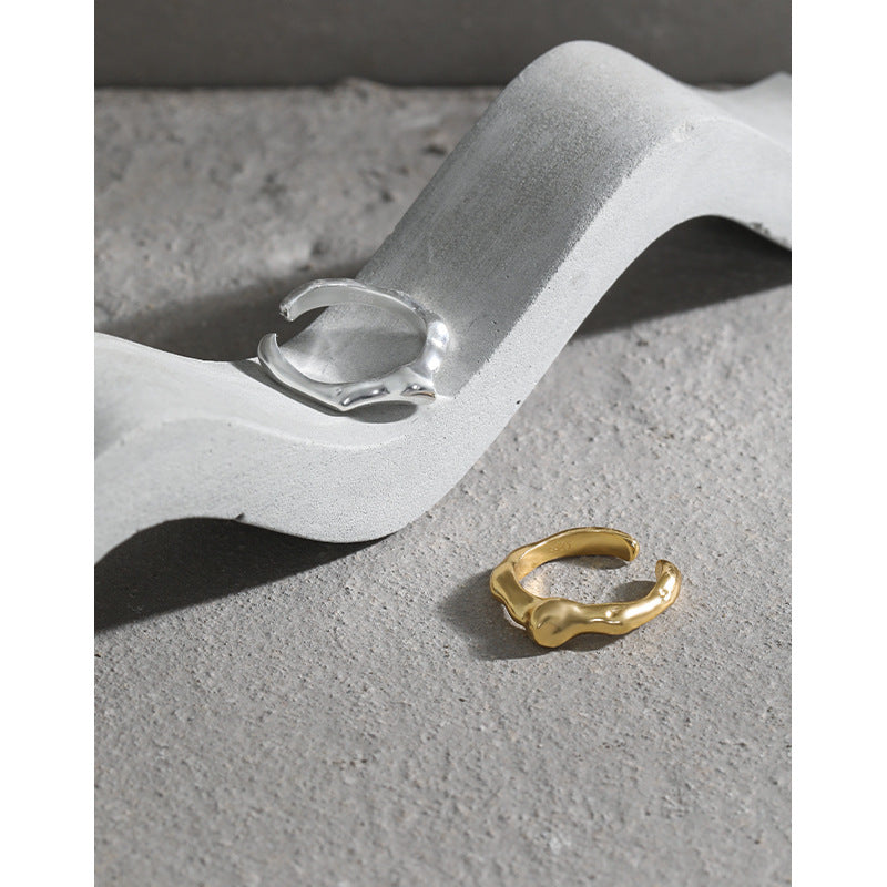 Lovcia Gold Irregular Drop 9.5mm 925 Sterling Silver Earring-Earrings-Yellow Gold (Single)-Yellow Gold (Single)