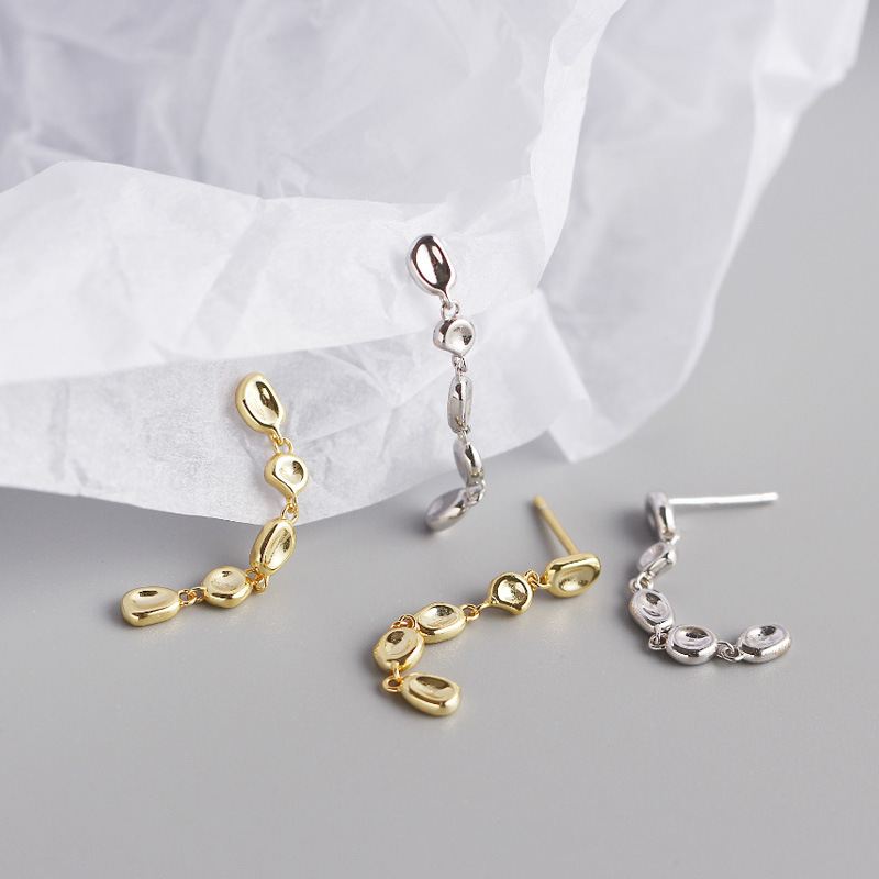 Lovcia Gold Irregular Geometry 925 Sterling Silver Earrings-Earrings-Yellow Gold-Yellow Gold