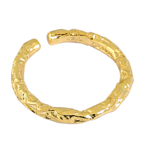 Lovcia Gold Irregular Paper Face Open Adjustable Ring-Rings-Yellow Gold-Yellow Gold