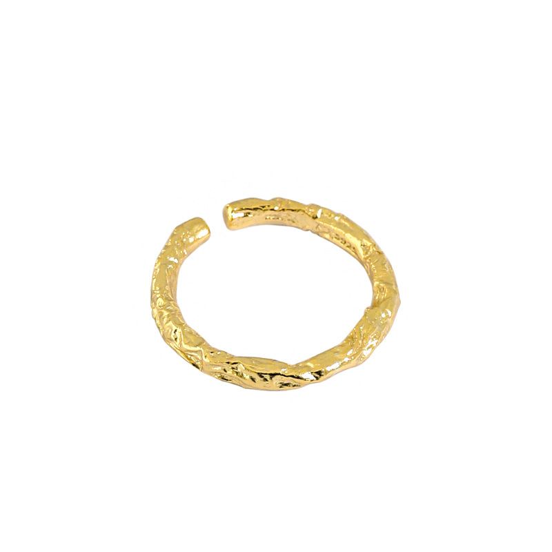 Lovcia Gold Irregular Paper Face Open Adjustable Ring-Rings-Yellow Gold-Yellow Gold