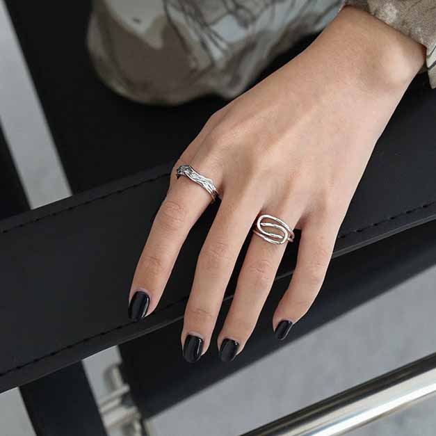 Lovcia Gold Irregular Ring 925 Sterling Silver Adjustable-Rings-Yellow Gold-Yellow Gold