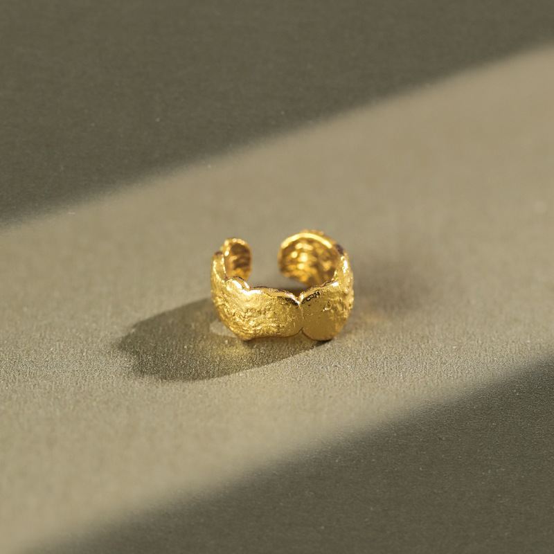 Lovcia Gold Irregular Wave 9.8mm 925 Silver Earring-Earrings-Yellow Gold-