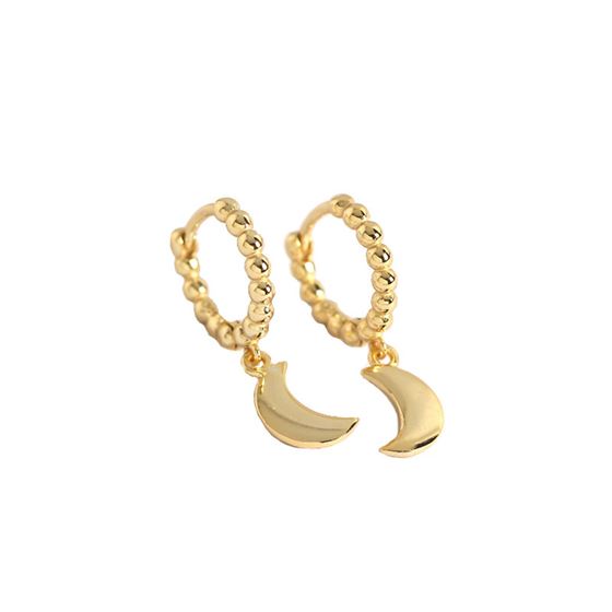 Lovcia Gold Moon Hoop Earrings 19.8mm 925 Sterling Silver-Earrings-Silver-Silver