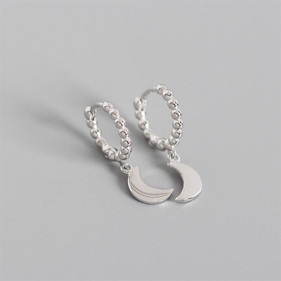Lovcia Gold Moon Hoop Earrings 19.8mm 925 Sterling Silver-Earrings-Silver-Silver