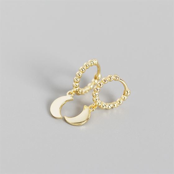 Lovcia Gold Moon Hoop Earrings 19.8mm 925 Sterling Silver-Earrings-Silver-Silver