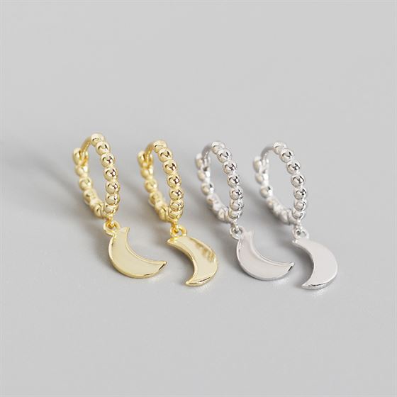 Lovcia Gold Moon Hoop Earrings 19.8mm 925 Sterling Silver-Earrings-Silver-Silver