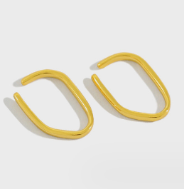 Lovcia Gold Plated 14x10mm 925 Silver Non Pierced Earrings-Earrings-Yellow Gold-Yellow Gold