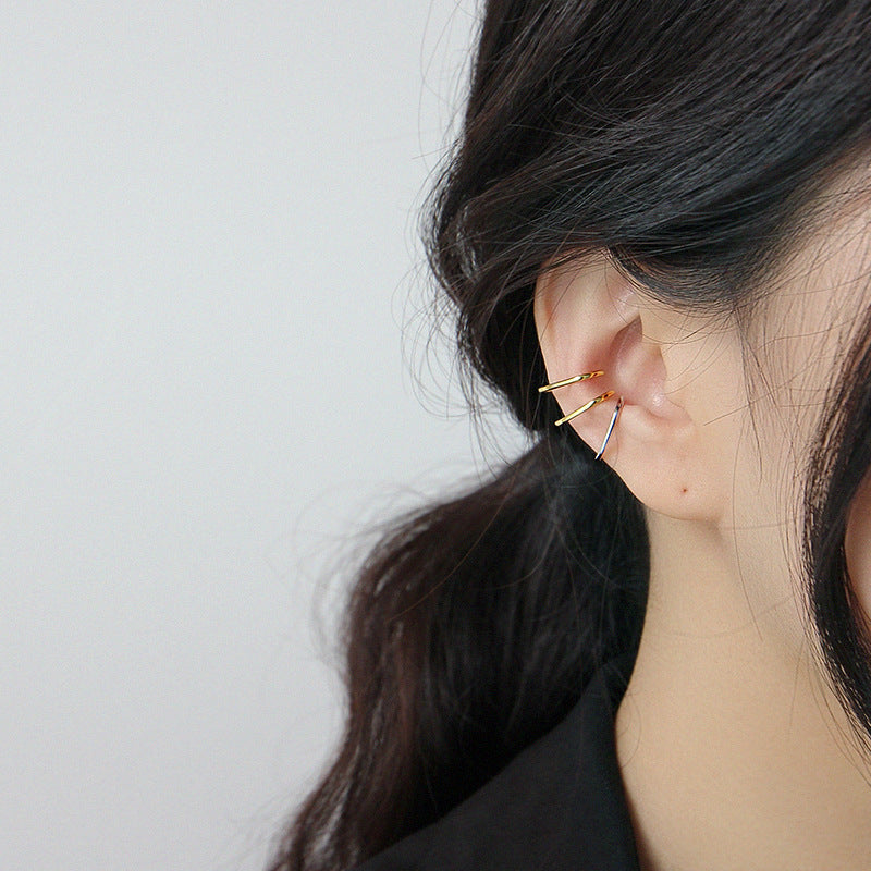Lovcia Gold Plated 14x10mm 925 Silver Non Pierced Earrings-Earrings-Yellow Gold-Yellow Gold