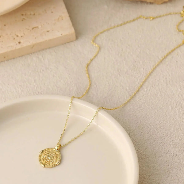 Lovcia Gold Plated 2D Lion 925 Sterling Silver Necklace-Necklaces-