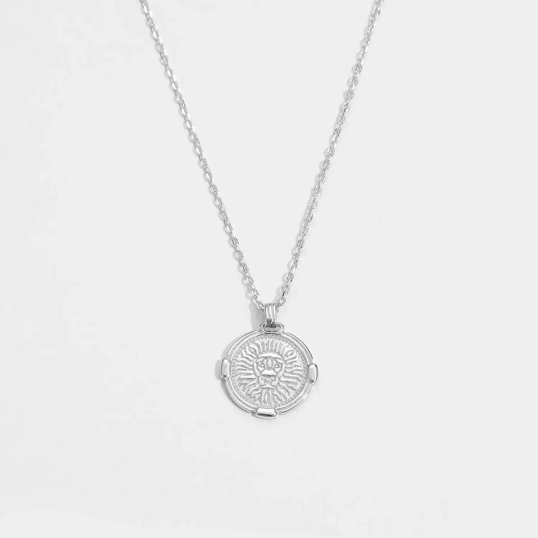 Lovcia Gold Plated 2D Lion 925 Sterling Silver Necklace-Necklaces-