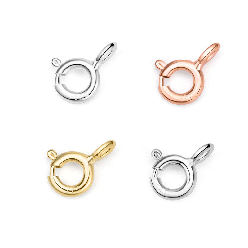 Lovcia Gold Plated 5mm 925 Sterling Silver Clasp Toggle-Jewelry Making Kits-Rose Gold-5mm & 1.2mm-Rose Gold