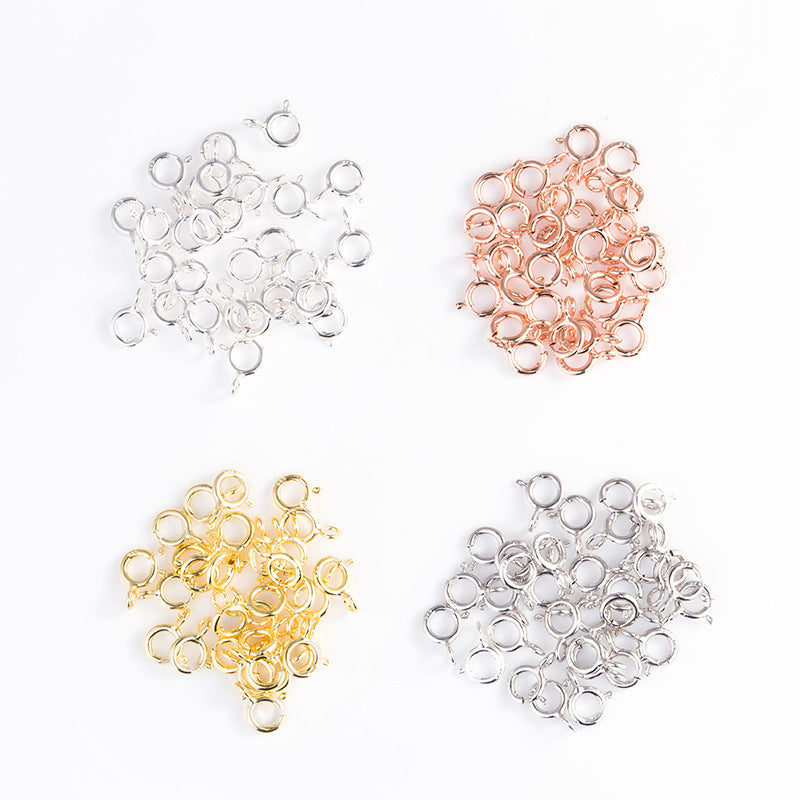 Lovcia Gold Plated 5mm 925 Sterling Silver Clasp Toggle-Jewelry Making Kits-Rose Gold-5mm & 1.2mm-Rose Gold