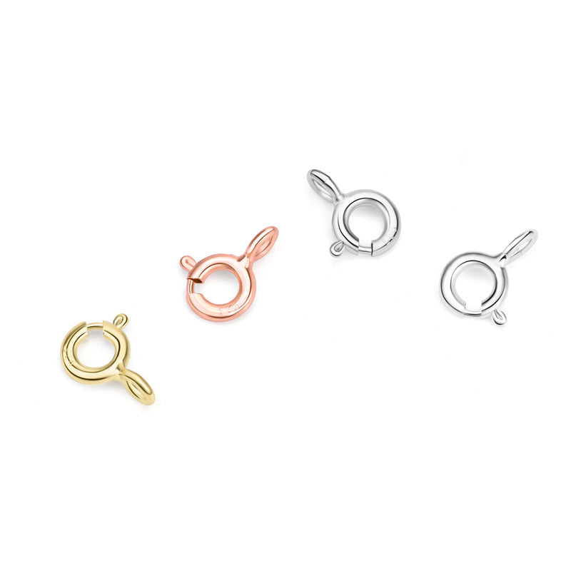 Lovcia Gold Plated 5mm 925 Sterling Silver Clasp Toggle-Jewelry Making Kits-Rose Gold-5mm & 1.2mm-Rose Gold