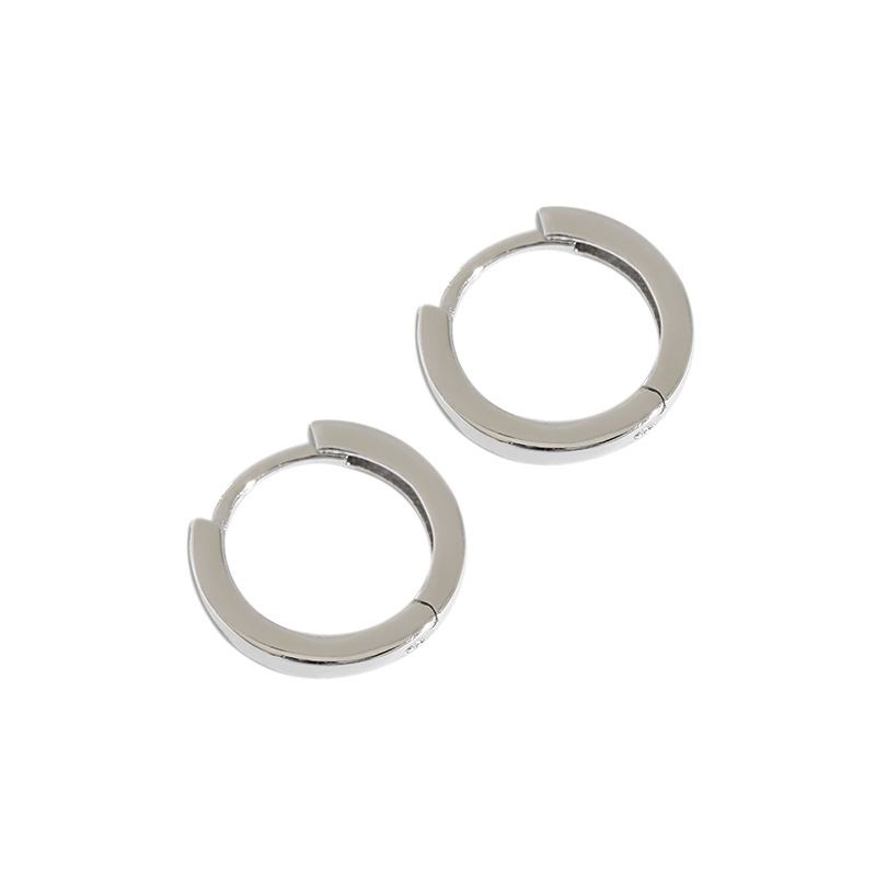 Lovcia Gold Plated 925 Circle Huggie Hoop Earrings 5mm-Earrings-Yellow Gold-10 Mm-Yellow Gold