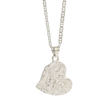 Lovcia Gold Plated 925 Heart Pendant Necklace 450mm-Necklaces-Rhodium-Rhodium