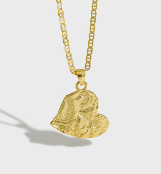 Lovcia Gold Plated 925 Heart Pendant Necklace 450mm-Necklaces-Yellow Gold-Yellow Gold