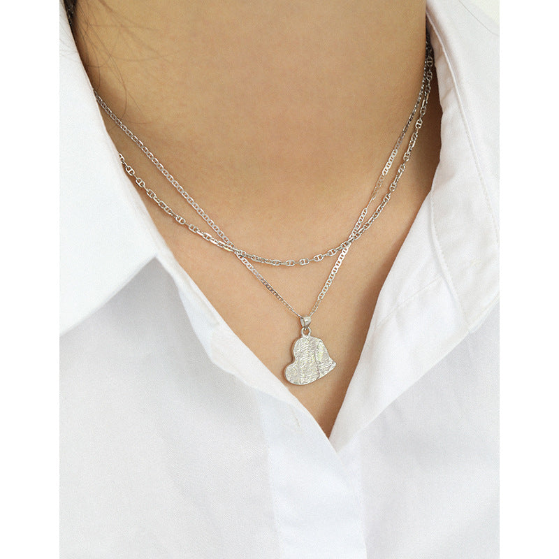 Lovcia Gold Plated 925 Heart Pendant Necklace 450mm-Necklaces-Yellow Gold-Yellow Gold