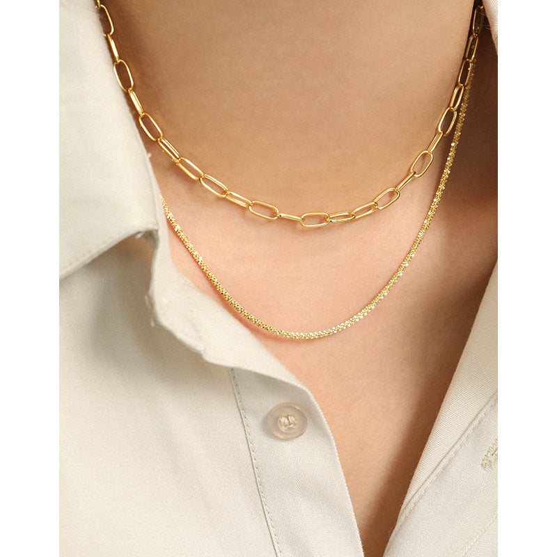 Lovcia Gold Plated 925 Silver Babysbreath Necklace 390mm-Necklaces-14K Yellow Gold-14K Yellow Gold