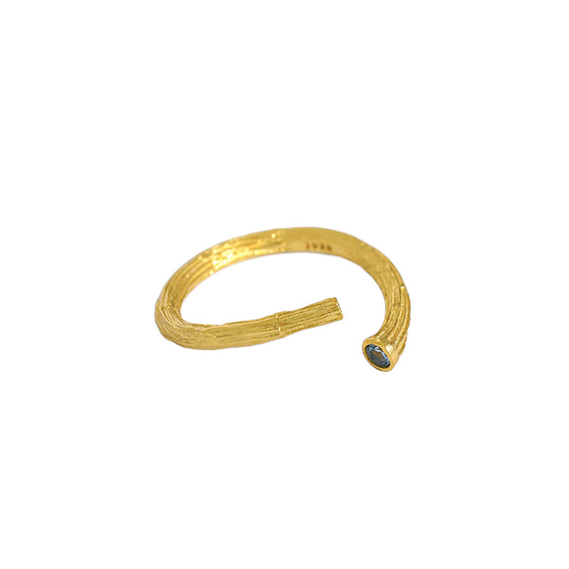 Lovcia Gold Plated 925 Silver CZ Cross Ring Adjustable-Rings-Yellow Gold-Yellow Gold